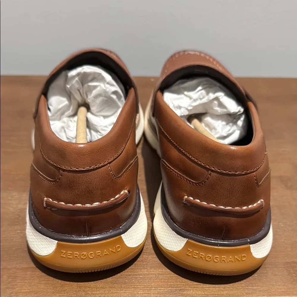 NWT Cole Haan 4.Zerogrand Men’s British Tan Leather Loafers, size 8 - Picture 3 of 8